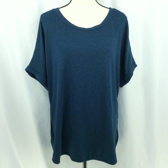 Matty M Tops - Matty M Tunic Top Womens Size XXL Teal Blue Dolman Short Sleeve Athleisure Shirt